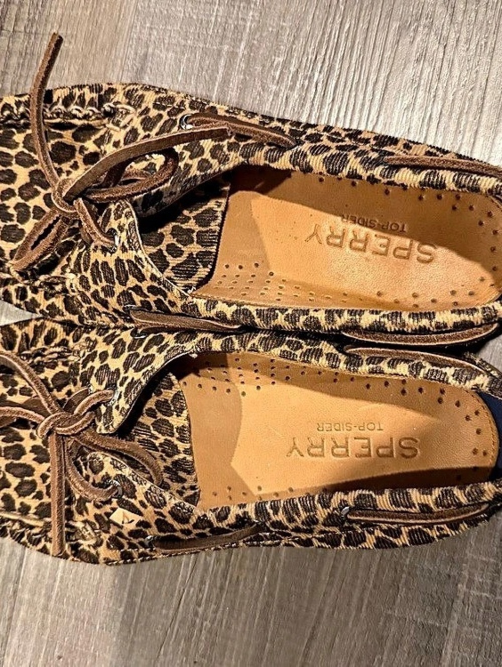 Sperry Authentic Original 2-Eye Boat Shoe Leopard Print US 7